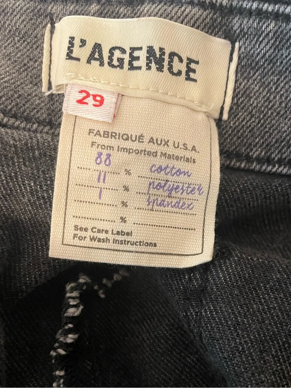 L'AGENCE Brooklyn High Rise Utility Wide Leg Jeans Size 29